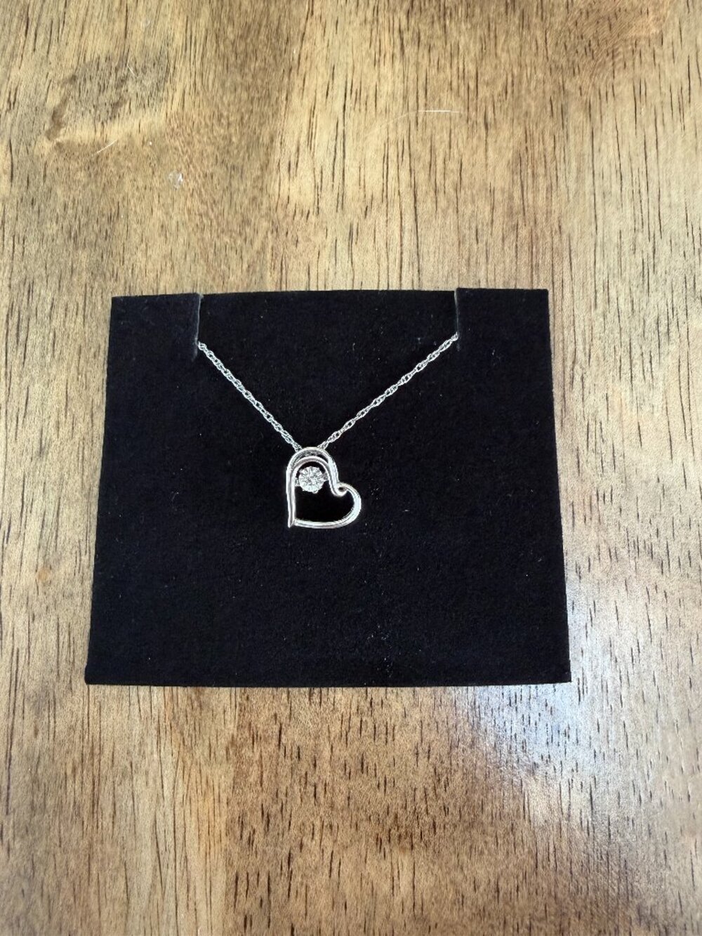 Zales Diamond Accent Tilted Heart Pendant in Sterling Silver 18in chain